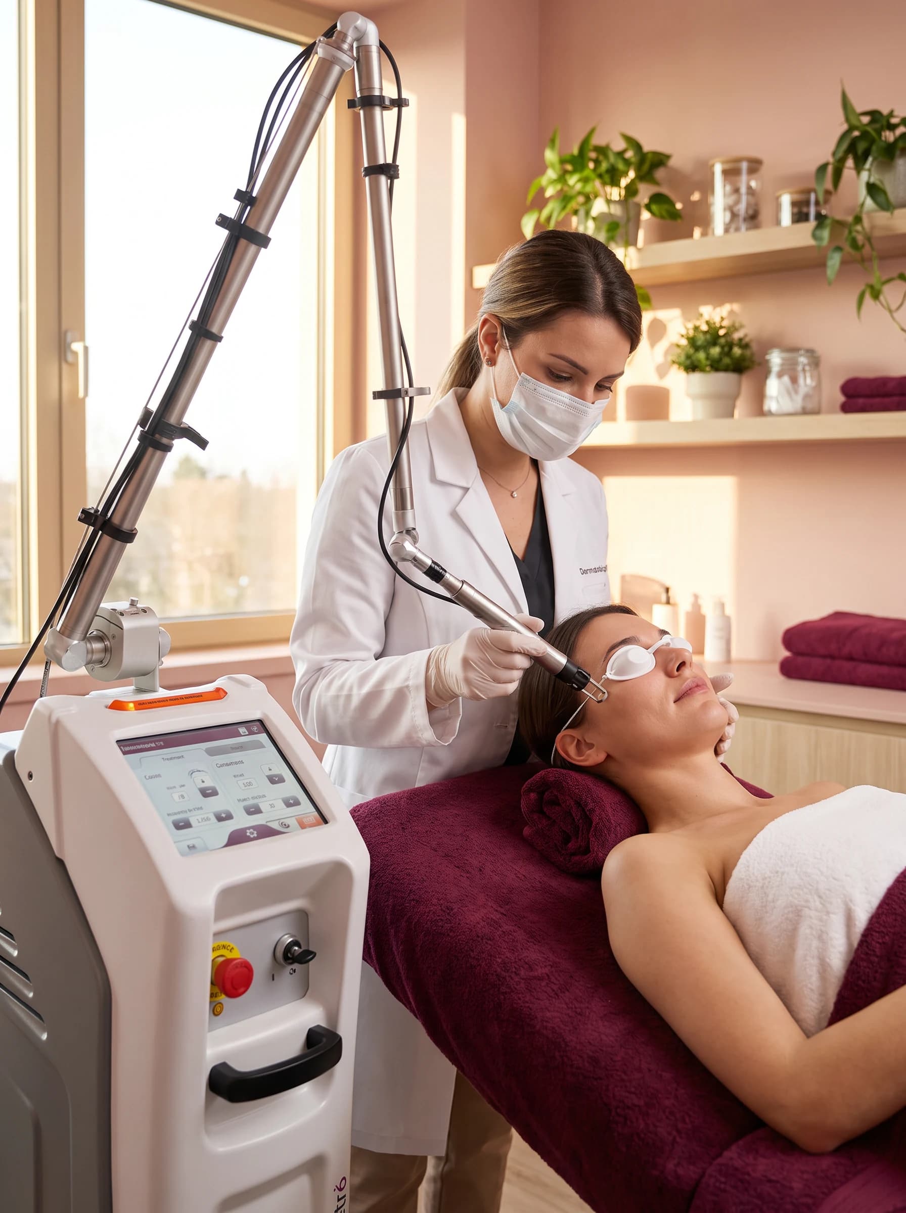 Tratament cu laser CO₂ într-un cabinet de dermatologie